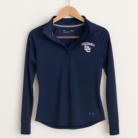Under Armour Women’s Size S Columbia University Long Sleeve Quarter Snap Pullove - Picture 2 of 5